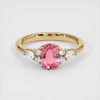 1.04 Ct. Padparadscha Sapphire Ring, 18K Yellow Gold 1