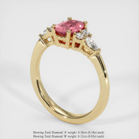 1.04 Ct. Padparadscha Sapphire Ring, 18K Yellow Gold 2