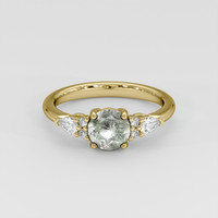 1.05 Ct. Green Sapphire Ring, 18K Yellow Gold 1