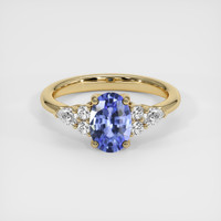 1.20 Ct. Blue Sapphire Ring, 18K Yellow Gold 1