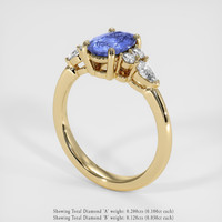 1.20 Ct. Blue Sapphire Ring, 18K Yellow Gold 2