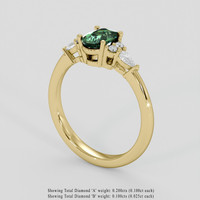 1.16 Ct. Green Sapphire Ring, 18K Yellow Gold 2