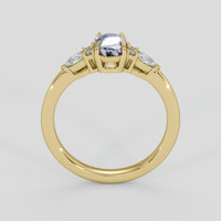 0.93 Ct. Grey Sapphire Ring, 18K Yellow Gold 3