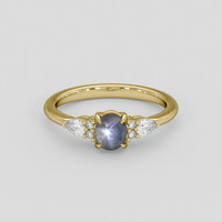 0.88 Ct. White Sapphire Ring, 18K Yellow Gold 1