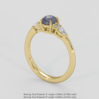 0.88 Ct. White Sapphire Ring, 18K Yellow Gold 2
