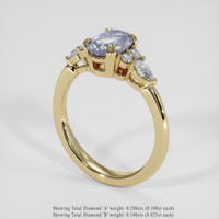 1.41 Ct. Violet Sapphire Ring, 18K Yellow Gold 2