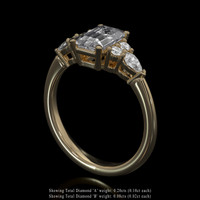 1.54 Ct. White Sapphire Ring, 18K Yellow Gold 2