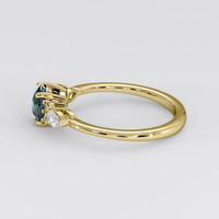 1.11 Ct. Bluish Green Sapphire Ring, 18K Yellow Gold 4