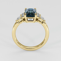 3.06 Ct. Greenish Blue Sapphire Ring, 18K Yellow Gold 3