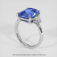 7.06 Ct. Blue Sapphire Ring, Platinum 950 2
