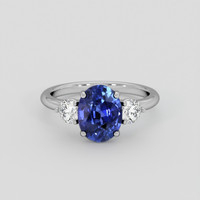 2.50 Ct. Blue Sapphire Ring, Platinum 950 1