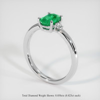 0.72 Ct. Emerald Ring, Platinum 950 2