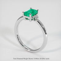 0.94 Ct. Emerald Ring, Platinum 950 2