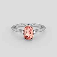 1.59 Ct. Pinkish Orange Spinel Ring, Platinum 950 1