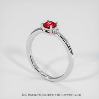 0.46 Ct. Ruby Ring, Platinum 950 2