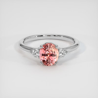 2.06 Ct. Padparadscha Sapphire Ring, Platinum 950 1