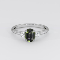 1.09 Ct. Green Sapphire Ring, Platinum 950 1