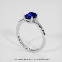 1.69 Ct. Blue Sapphire Ring, Platinum 950 2