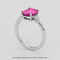 2.26 Ct. Pink Sapphire Ring, Platinum 950 2