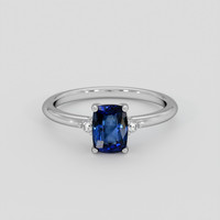 1.48 Ct. Blue Sapphire Ring, Platinum 950 1