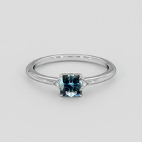 1.02 Ct. Greenish Blue Sapphire Ring, Platinum 950 1
