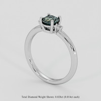 0.85 Ct. Green Sapphire Ring, Platinum 950 2