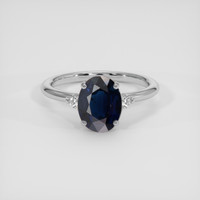2.20 Ct. Blue Sapphire Ring, Platinum 950 1