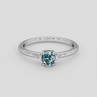 0.46 Ct. Greenish Blue Sapphire Ring, Platinum 950 1