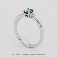 0.46 Ct. Greenish Blue Sapphire Ring, Platinum 950 2