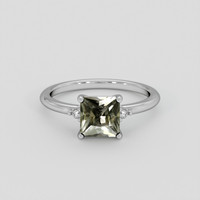 1.91 Ct. Green Sapphire Ring, Platinum 950 1