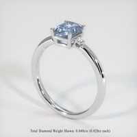 1.67 Ct. Greyish Blue Sapphire Ring, Platinum 950 2