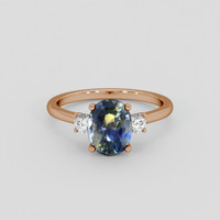 2.03 Ct. Bi Color Sapphire Ring, 14K Rose Gold 1