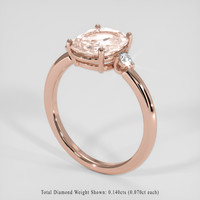 3.58 Ct. Peach Sapphire Ring, 14K Rose Gold 2