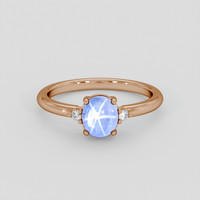 2.11 Ct. Blue Sapphire Ring, 14K Rose Gold 1