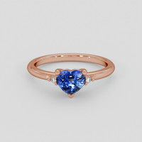 0.57 Ct. Blue Sapphire Ring, 14K Rose Gold 1