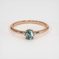 0.73 Ct. Greyish Blue Sapphire Ring, 14K Rose Gold 1
