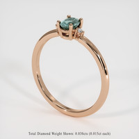0.73 Ct. Greyish Blue Sapphire Ring, 14K Rose Gold 2
