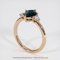 1.13 Ct. Greenish Blue Sapphire Ring, 14K Rose Gold 2