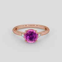 2.09 Ct. Purplish Pink Sapphire Ring, 18K Rose Gold 1