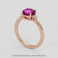 2.09 Ct. Purplish Pink Sapphire Ring, 18K Rose Gold 2
