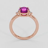 2.09 Ct. Purplish Pink Sapphire Ring, 18K Rose Gold 3