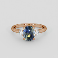 2.03 Ct. Bi Color Sapphire Ring, 18K Rose Gold 1