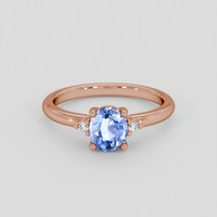 0.91 Ct. Blue Sapphire Ring, 18K Rose Gold 1