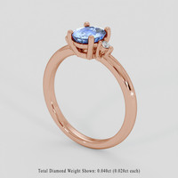 0.91 Ct. Blue Sapphire Ring, 18K Rose Gold 2