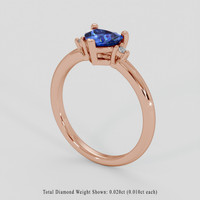 0.57 Ct. Blue Sapphire Ring, 18K Rose Gold 2