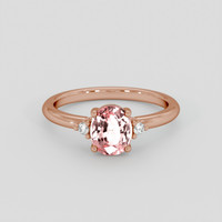 1.20 Ct. Peach Sapphire Ring, 18K Rose Gold 1