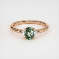 0.77 Ct. Green Sapphire Ring, 18K Rose Gold 1