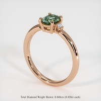 0.77 Ct. Green Sapphire Ring, 18K Rose Gold 2