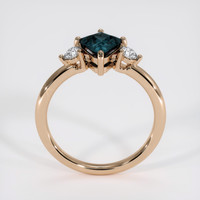 1.13 Ct. Greenish Blue Sapphire Ring, 18K Rose Gold 3