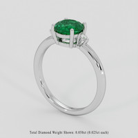 1.27 Ct. Emerald Ring, Silver 2
